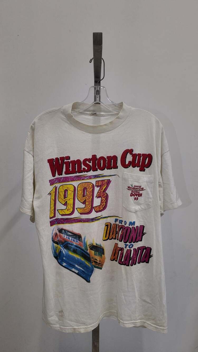 Vintage 90s NASCAR Winston Cup 1993 Tour T-Shirt - American Born (XL)
